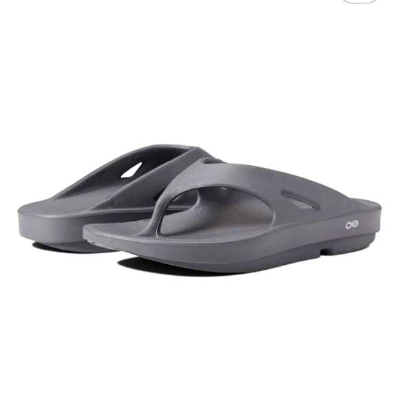 OOFOS Other - Oofos Black Gray Original Thong Recovery Sandal Mens 10